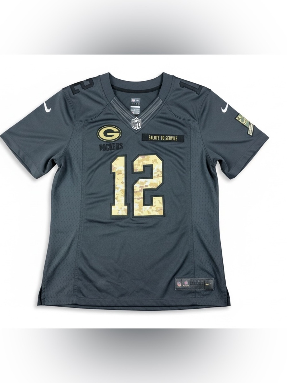 Nike Aaron Rodgers #12 Green Bay Packers Salute to Service Jersey Women’s Large